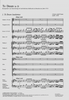 Te Deum von Johann Adolf Hasse 