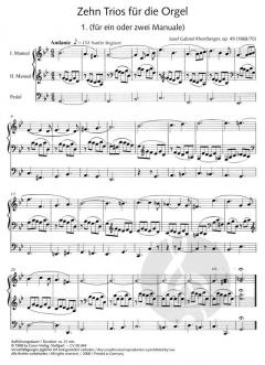 Zehn Trios für die Orgel op. 49 von Joseph Gabriel Rheinberger im Alle Noten Shop kaufen (Partitur)