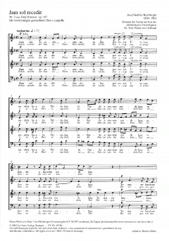 Jam sol recedit (Schon weicht der Sonne Flammenstrahl) (Joseph Gabriel Rheinberger) 