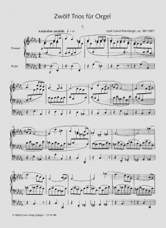 Zwölf Trios für die Orgel op. 189 von Joseph Gabriel Rheinberger im Alle Noten Shop kaufen (Partitur)
