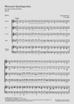 Missa pro Quadragesima MH551 (Johann Michael Haydn) 