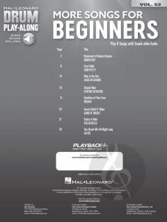 Drum Play-Along Vol. 52: More Songs for Beginners 
