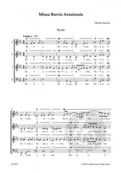 Missa Brevis Arosiensis von Marten Jansson 
