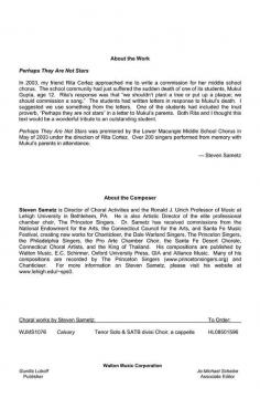 Perhaps They Are Not Stars von Steven Sametz 