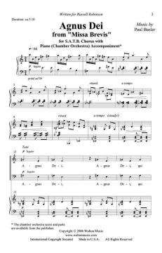 Agnus Dei (from Missa Brevis) von Paul Basler 