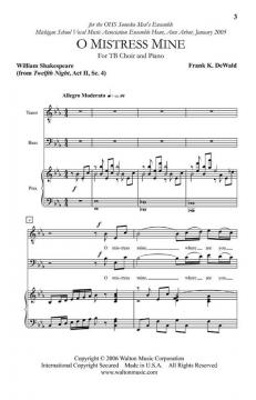 O Mistress Mine von Frank K. de Wald 