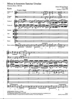 Missa in honorem Sanctae Ursulae MH 546 (Johann Michael Haydn) 