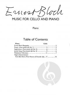 Music for Cello and Piano von Ernest Bloch im Alle Noten Shop kaufen