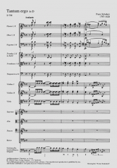 Tantum ergo in D-Dur D 750 von Franz Schubert 