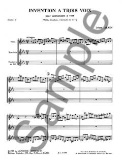 Invention A 3 Voix von Jehan Alain für Holzbläser Trio im Alle Noten Shop kaufen