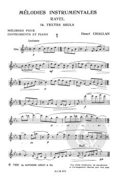 Melodies Instrumentales à Harmoniser Vol. 16: Ravel von Henri Challan 