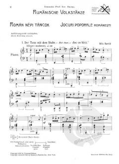 Rumänische Volkstänze von Béla Bartók 