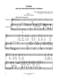 Lieder und ein charakteristisches Andante o.op. von Johann Friedrich Nisle 