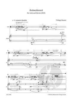 thränenbenezt für viola und klavier (2015) von Philipp Maintz im Alle Noten Shop kaufen