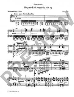 Ungarische Rhapsodie Nr. 14 f-Moll von Franz Liszt 