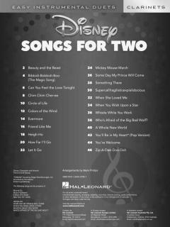 Disney Songs for 2 Clarinets 