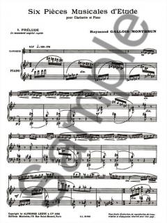 6 Pieces musicales d'étude von Raymond Gallois-Montbrun 