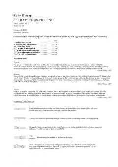 String Quartet No.2 - Perhaps Thus The End von Rune Glerup 