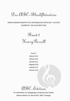 Das ABC Blockflötentrio 2: Henry Purcell im Alle Noten Shop kaufen