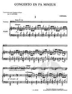 Concerto en Fa Mineur von Georg Friedrich Händel für Posaune und Klavier im Alle Noten Shop kaufen