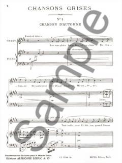 Chansons Grises von Reynaldo Hahn 