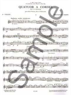 Quatuor a Cordes En La Mineur von Reynaldo Hahn 