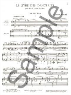 Livres des Danceries pour Flute, Violon et Piano (Georges Migot) 
