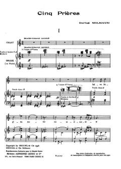 5 Prières Op.231c von Darius Milhaud 