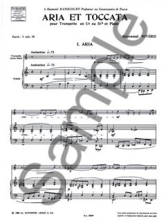 Aria et Toccata von Niverd für Trompete in C oder B und Klavier im Alle Noten Shop kaufen