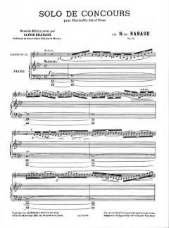 Solo De Concours Op. 10 von Henri Rabaud 