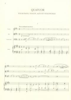 Quatuor pour Piano, Violon, Alto et Violoncelle (Camille Saint-Saëns) 