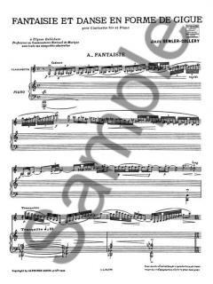 Fantaisie et Danse En Forme De Gigue- Clarinette et Piano von Jules Semler-Collery 