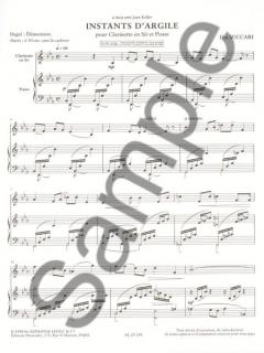 Instants D`argile Pour Clarinette En Si Bemol et Piano von Succari 