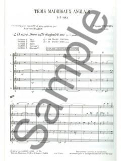 3 Madrigaux Anglais a 5 Voix von Thomas Weelkes 