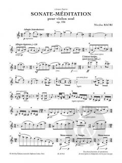 Sonate-Méditation op. 106a von Nicolas Bacri 