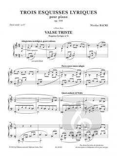 3 Esquisses Lyriques op. 144 von Nicolas Bacri 