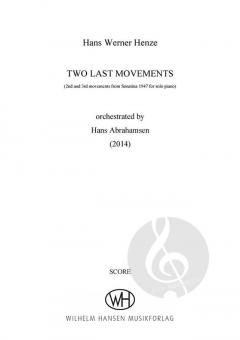2 Last Movements von Hans Werner Henze 