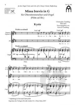 Missa brevis in G (Mary Ward Mass) von Christopher Tambling 