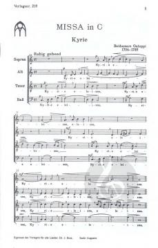 Missa in C von Baldassare Galuppi 