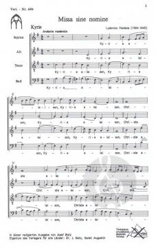 Missa sine nomine von Ludovico Grossi da Viadana 