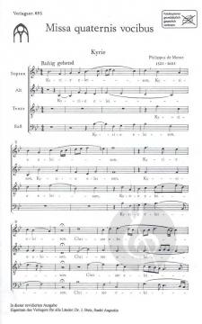 Missa quaternis vocibus von Philippus de Monte 