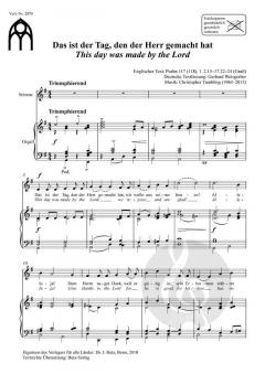 Vier Sologesänge von Christopher Tambling 