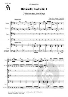 2 pastorale Ritornelle (= Heft 80 der Reihe Sologesänge) von Franz Xaver Süßmayr 