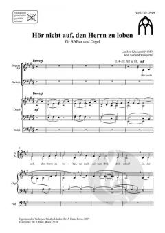 Hör nicht auf, den Herrn zu loben von Lambert Kleesattel 