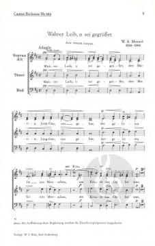 Wahrer Leib, o sei gegrüßet von Wolfgang Amadeus Mozart 