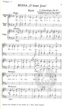 Missa 'O bone Jesu' op. 37b von Karl Allmendinger 