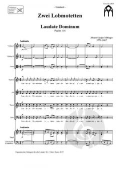 2 Lobmotetten von Johann Kaspar Aiblinger 