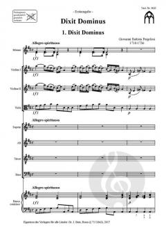 Dixit Dominus in D von Giovanni Battista Pergolesi 