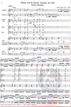 Missa brevis 'Sancti Joannis de Deo' (Kleine Orgelsolomesse) von Joseph Haydn 