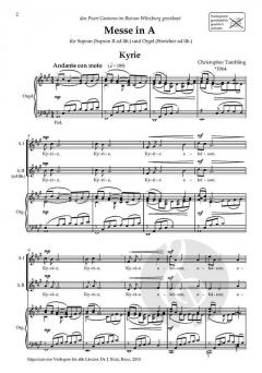 Messe in A von Christopher Tambling 